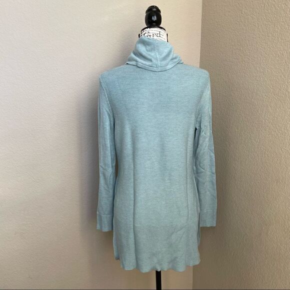 Adrienne Vittadini Turquoise Knit Cowl Neck Sweater Size M - Picture 4 of 14